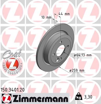 150340120 ZIMMERMANN Тормозной диск