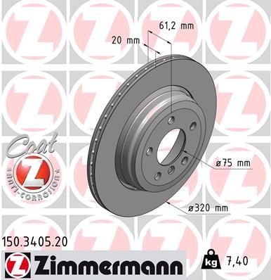 150340520 ZIMMERMANN Тормозной диск