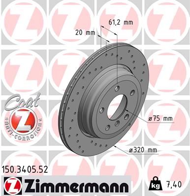 150340552 ZIMMERMANN Тормозной диск