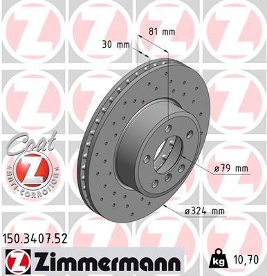 150340752 ZIMMERMANN Тормозной диск