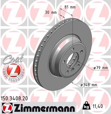 150340820 ZIMMERMANN Тормозной диск