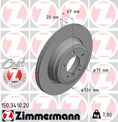 150341020 ZIMMERMANN Тормозной диск