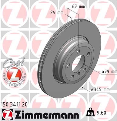 150341120 ZIMMERMANN Тормозной диск