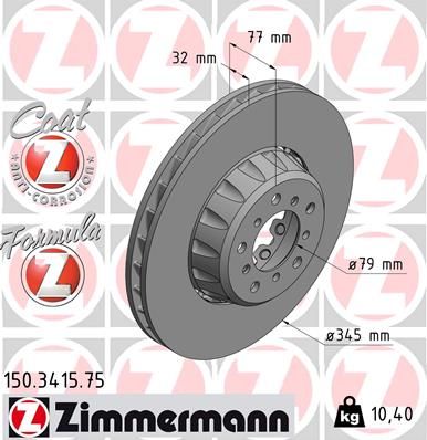 150341575 ZIMMERMANN Тормозной диск