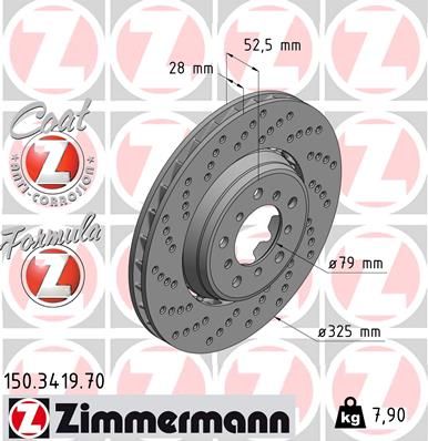 150341970 ZIMMERMANN Тормозной диск