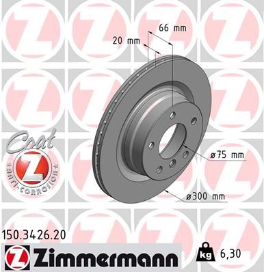 150342620 ZIMMERMANN Тормозной диск