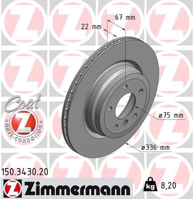 150343020 ZIMMERMANN Тормозной диск