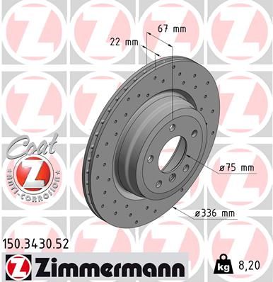 150343052 ZIMMERMANN Тормозной диск