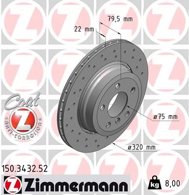 150343252 ZIMMERMANN Тормозной диск