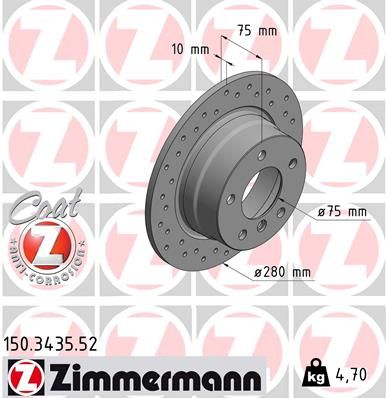 150343552 ZIMMERMANN Тормозной диск