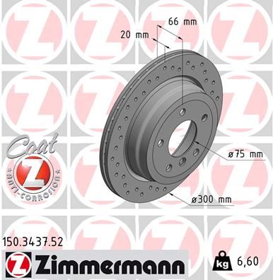 150343752 ZIMMERMANN Тормозной диск