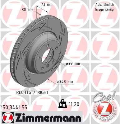 150344155 ZIMMERMANN Тормозной диск