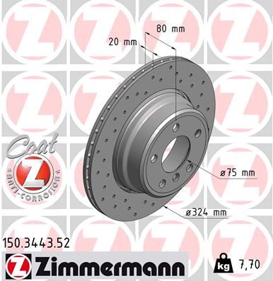 150344352 ZIMMERMANN Тормозной диск