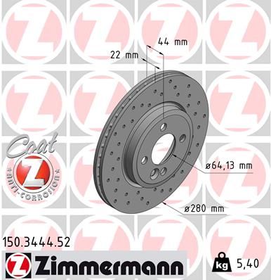 150344452 ZIMMERMANN Тормозной диск