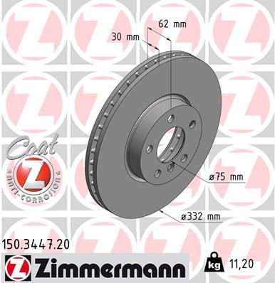 150344720 ZIMMERMANN Тормозной диск