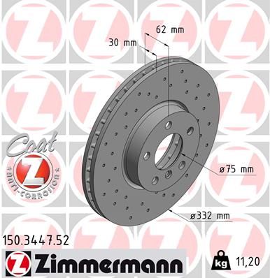 150344752 ZIMMERMANN Тормозной диск