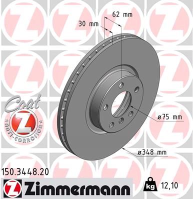 150344820 ZIMMERMANN Тормозной диск