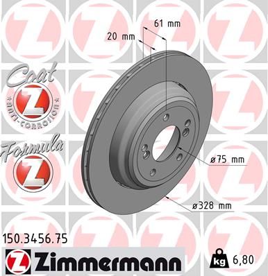 150345675 ZIMMERMANN Тормозной диск