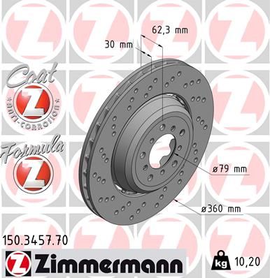 150345770 ZIMMERMANN Тормозной диск