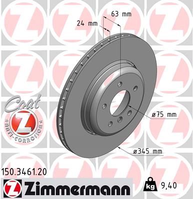 150346120 ZIMMERMANN Тормозной диск