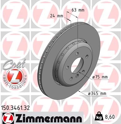 150346132 ZIMMERMANN Тормозной диск