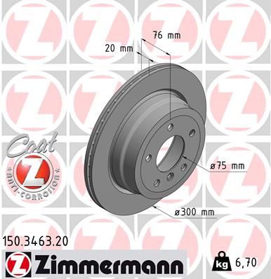 150346320 ZIMMERMANN Тормозной диск