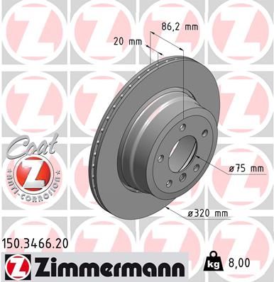 150346620 ZIMMERMANN Тормозной диск