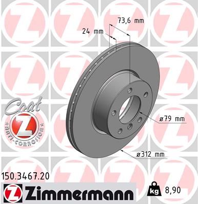 150346720 ZIMMERMANN Тормозной диск