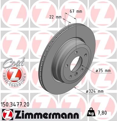 150347720 ZIMMERMANN Тормозной диск