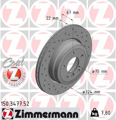 150347752 ZIMMERMANN Тормозной диск