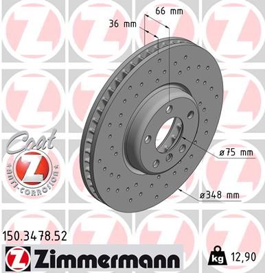 150347852 ZIMMERMANN Тормозной диск