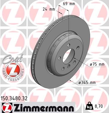 150348032 ZIMMERMANN Тормозной диск