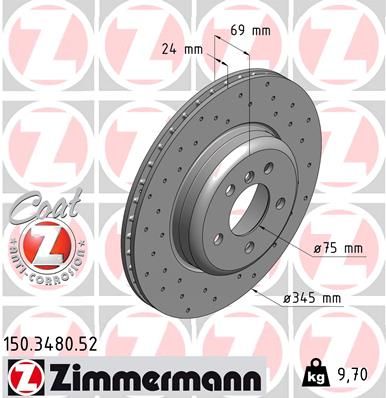 150348052 ZIMMERMANN Тормозной диск