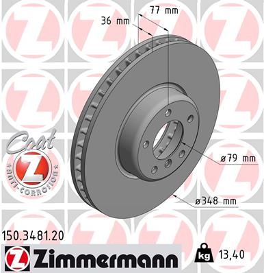 150348120 ZIMMERMANN Тормозной диск