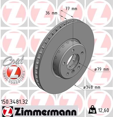 150348132 ZIMMERMANN Тормозной диск