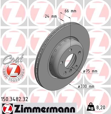 150348232 ZIMMERMANN Тормозной диск