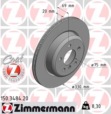 150348420 ZIMMERMANN Тормозной диск