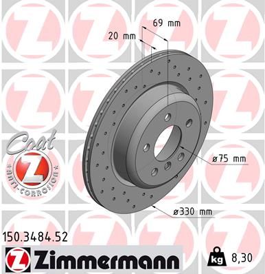 150348452 ZIMMERMANN Тормозной диск