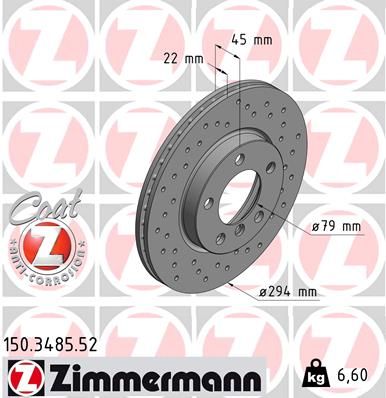 150348552 ZIMMERMANN Тормозной диск