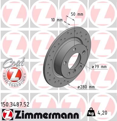 150348752 ZIMMERMANN Тормозной диск