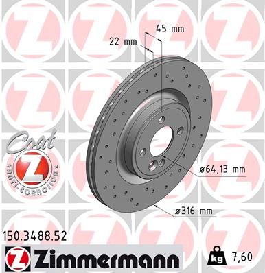 150348852 ZIMMERMANN Тормозной диск