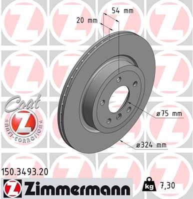 150349320 ZIMMERMANN Тормозной диск