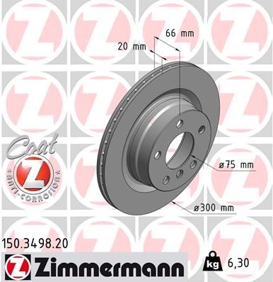 150349820 ZIMMERMANN Тормозной диск