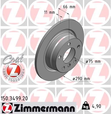 150349920 ZIMMERMANN Тормозной диск