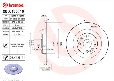 BS6032 BRECO Тормозной диск