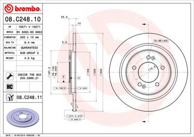 08C24811 BREMBO Тормозной диск