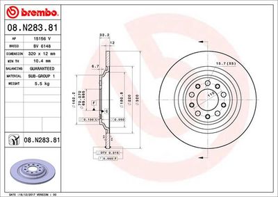 08N28381 BREMBO Тормозной диск