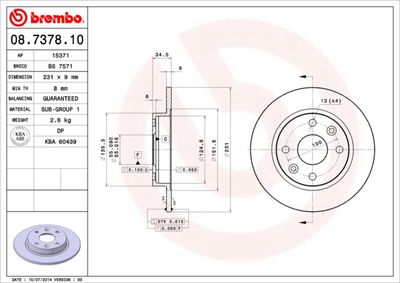 08737810 BREMBO Тормозной диск