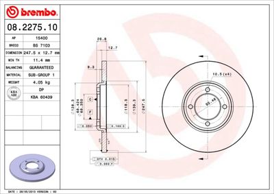 08227510 BREMBO Тормозной диск