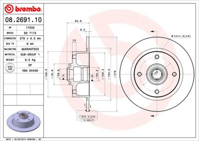 BS7173 BRECO Тормозной диск